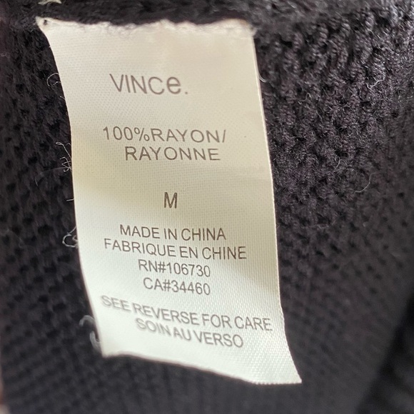 Vince Black Rayon Knit Folded Scoop Tunic Sweater, size Medium - Picture 11 of 12